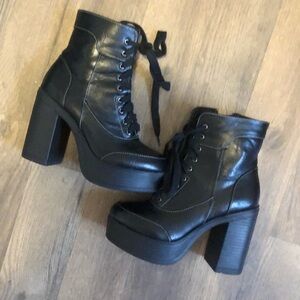 Women's Black Platform Ankle Boots